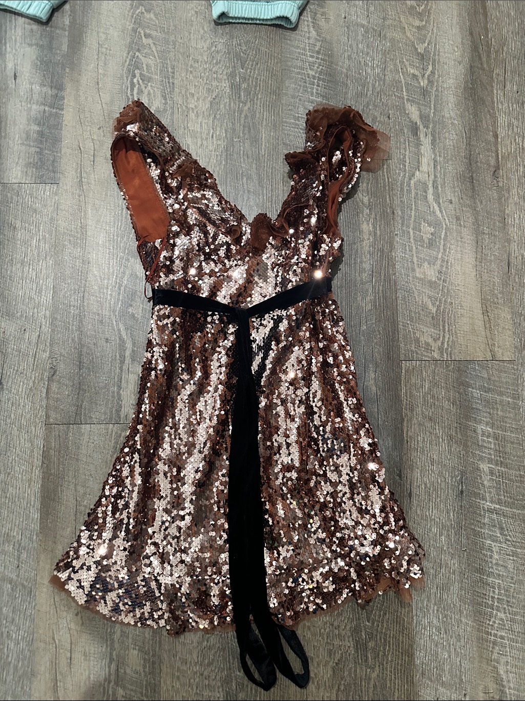 Free People Rose Gold Sequin Mini Dress